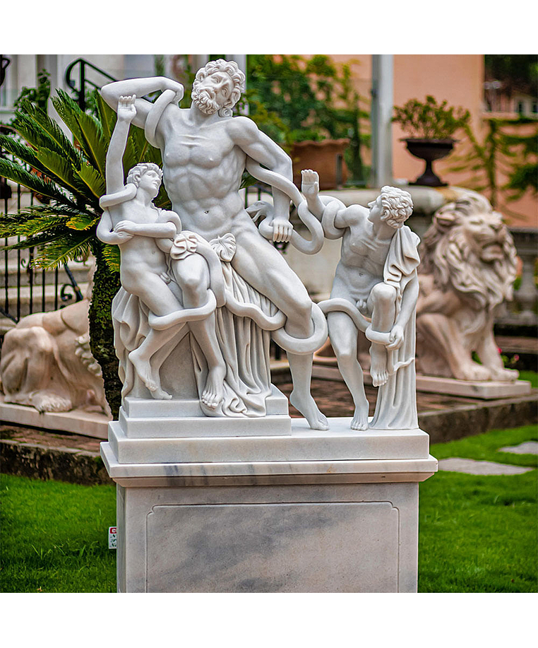 imagem do produto Escultura em M�rmore Laocoonte e Seus Filhos 184cm com Base - EMP565