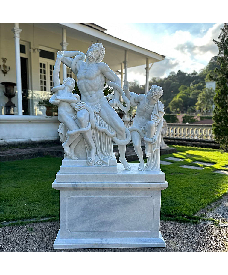 imagem do produto Escultura em M�rmore Laocoonte e Seus Filhos 184cm com Base - EMP565