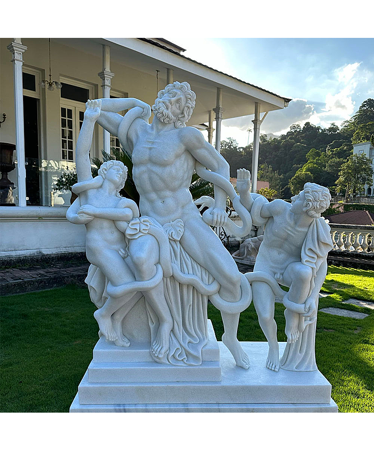 imagem do produto Escultura em M�rmore Laocoonte e Seus Filhos 184cm com Base - EMP565