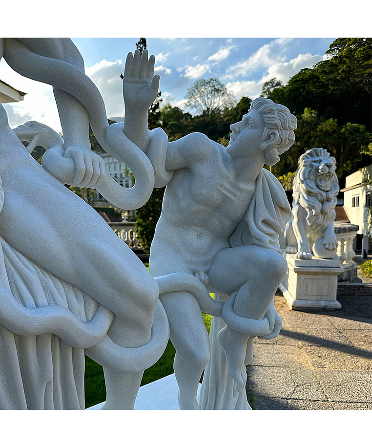 imagem do produto Escultura em M�rmore Laocoonte e Seus Filhos 184cm com Base - EMP565
