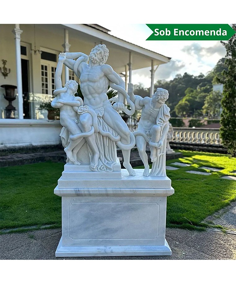imagem do produto Escultura em M�rmore Laocoonte e Seus Filhos 184cm com Base - EMP565
