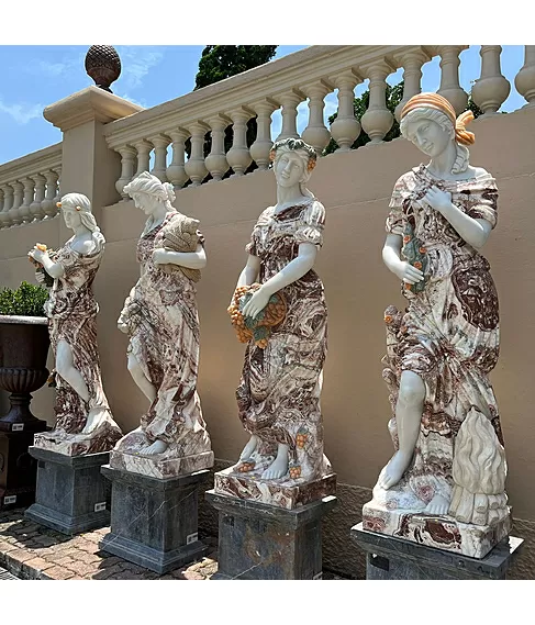 imagem de Escultura Estações do Ano Mármore Color 185cm - EMP515 Design Clássico para Jardins