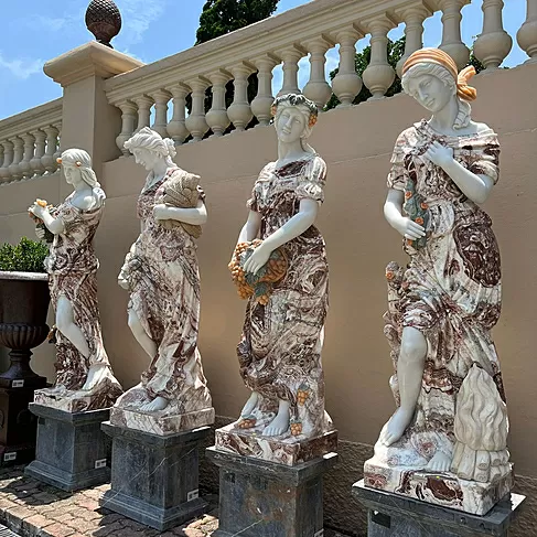 imagem de Escultura Estações do Ano Mármore Color 185cm - EMP515 Design Clássico para Jardins