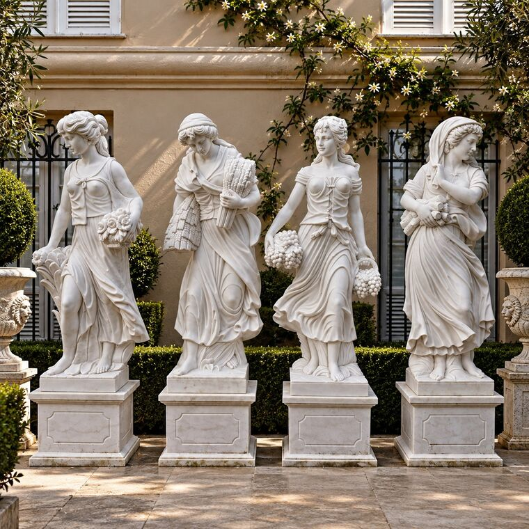 imagem do produto Escultura Esta��es do Ano Roma M�rmore Branco160cm - EMP778