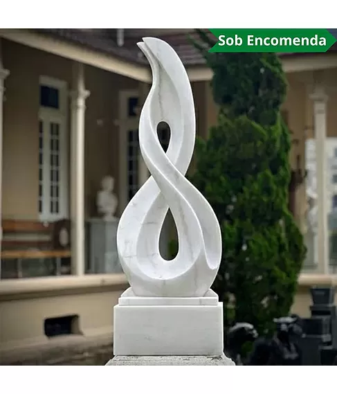 imagem de Escultura Eterno Refinado Mármore Branco 150cm - EMP727 Estilo Clássico e Refinado