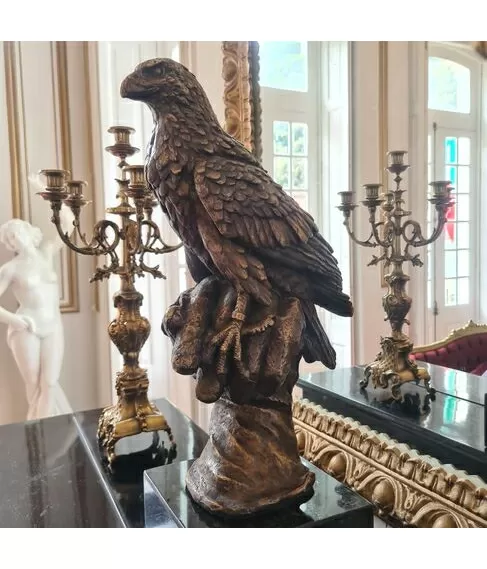 imagem de Escultura Falcão de Bronze 56cm - EBZ542