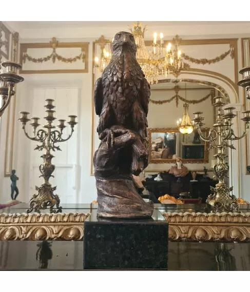 imagem de Escultura Falcão de Bronze 56cm - EBZ542
