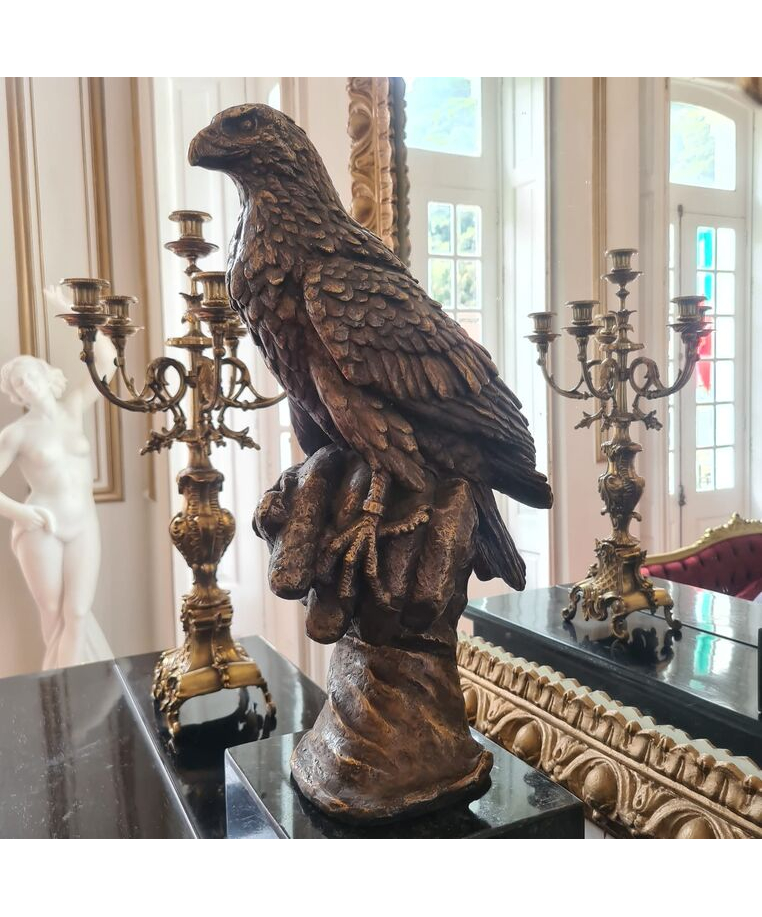 imagem do produto Escultura Falc�o de Bronze 56cm - EBZ542