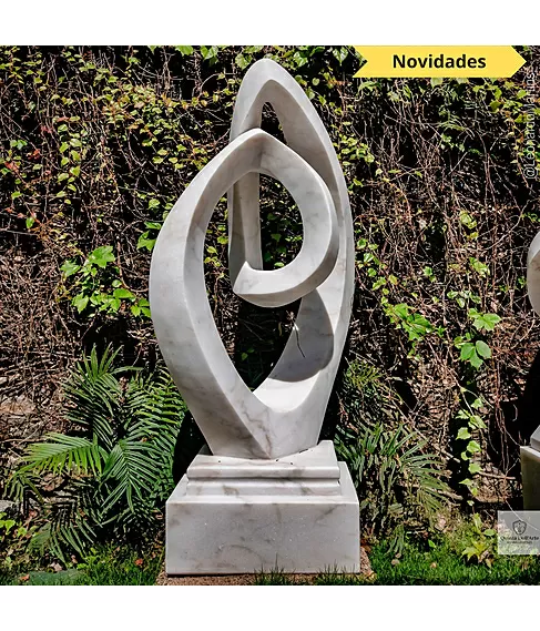 imagem de Escultura Fio Contínuo Mármore Branco 120cm - EMP739