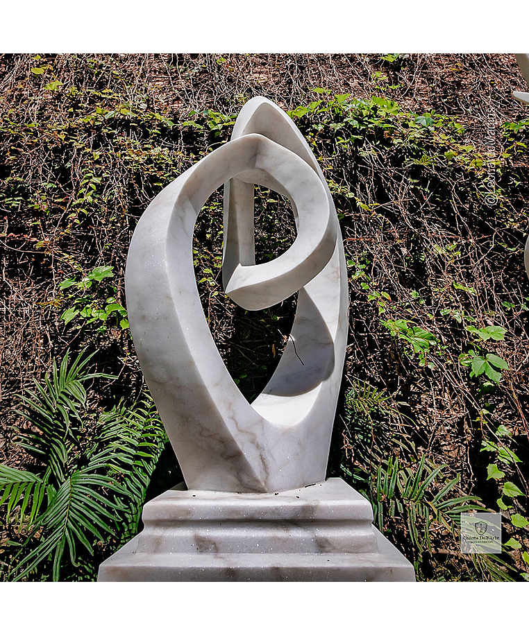 imagem do produto Escultura Fio Cont�nuo M�rmore Branco 120cm - EMP739 Arte Contempor�nea Sofisticada