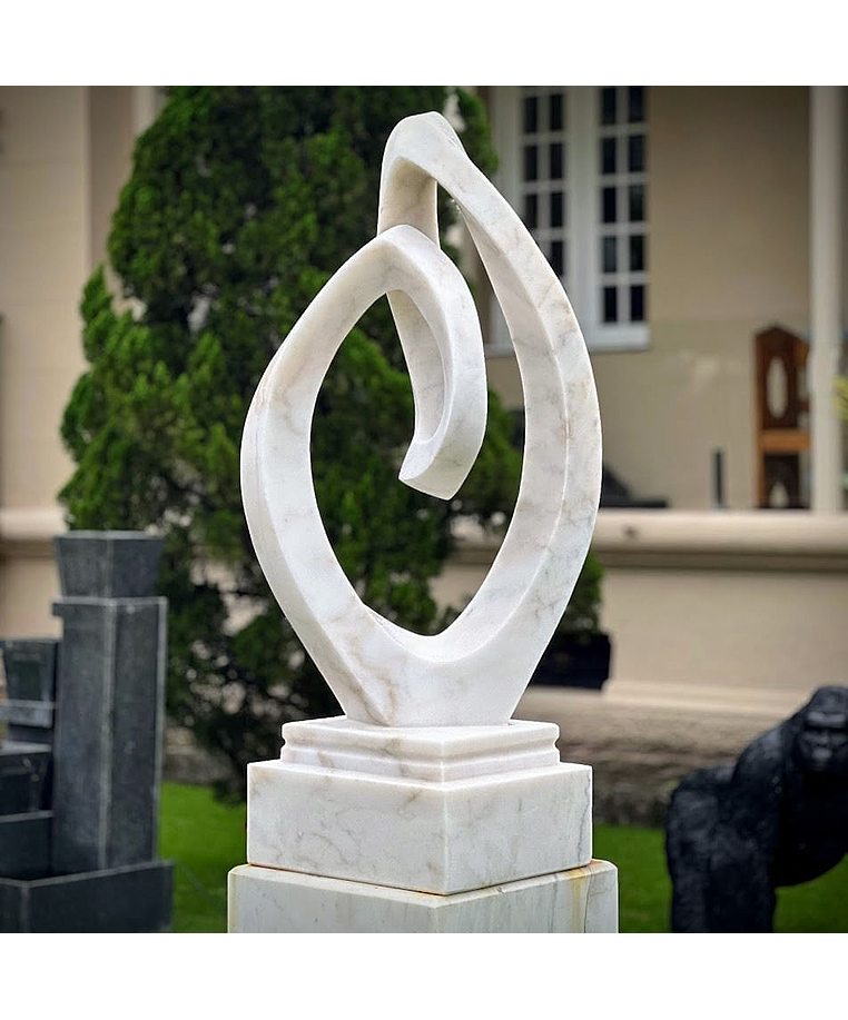 imagem do produto Escultura Fio Cont�nuo M�rmore Branco 120cm - EMP739 Arte Contempor�nea Sofisticada