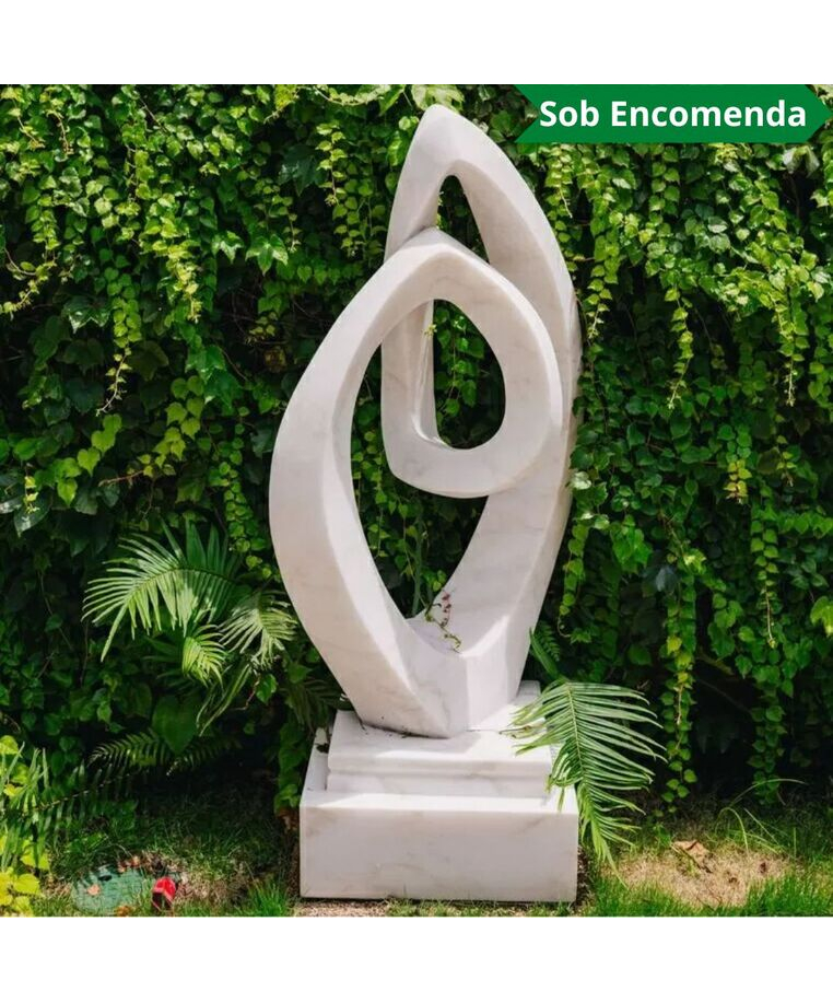 imagem do produto Escultura Fio Cont�nuo M�rmore Branco 120cm - EMP739 Arte Contempor�nea Sofisticada