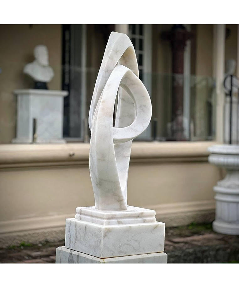 imagem do produto Escultura Fio Cont�nuo M�rmore Branco 120cm - EMP739