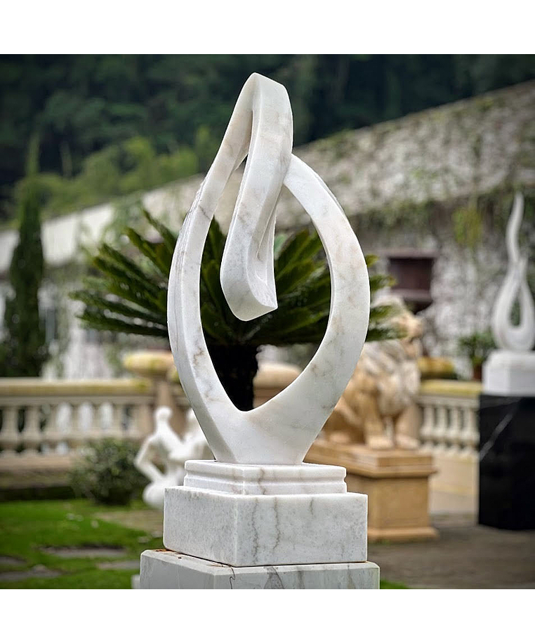 imagem do produto Escultura Fio Cont�nuo M�rmore Branco 120cm - EMP739