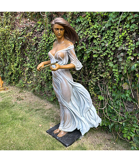 imagem de Escultura Flautista ao Vento 160cm - EBZ628