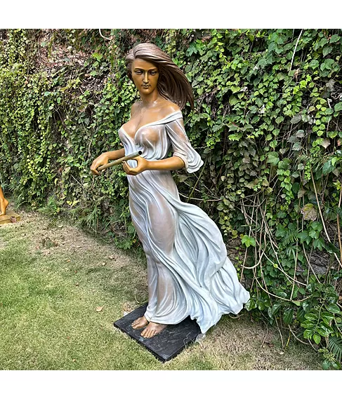 imagem de Escultura Flautista ao Vento 160cm - EBZ628