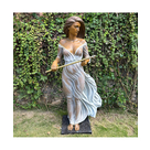 imagem do produto Escultura Flautista ao Vento 160cm - EBZ628 Arte em Bronze de Grande Impacto