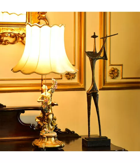 imagem de Escultura Flautista de Bronze 72cm - EBZ539