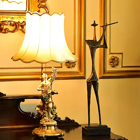 imagem de Escultura Flautista em Bronze 72cm EBZ539 Arte e Elegância Musical