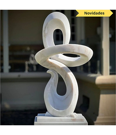 imagem de Escultura Fluxo Contnuo Mrmore Branco 120cm - EMP742