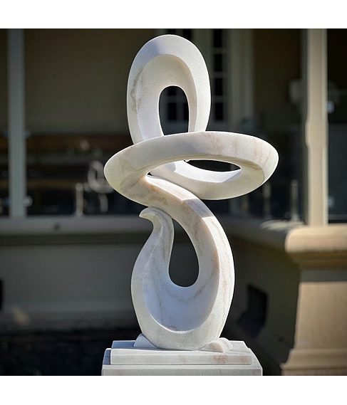 imagem de Escultura Fluxo Contnuo Mrmore Branco 120cm - EMP742