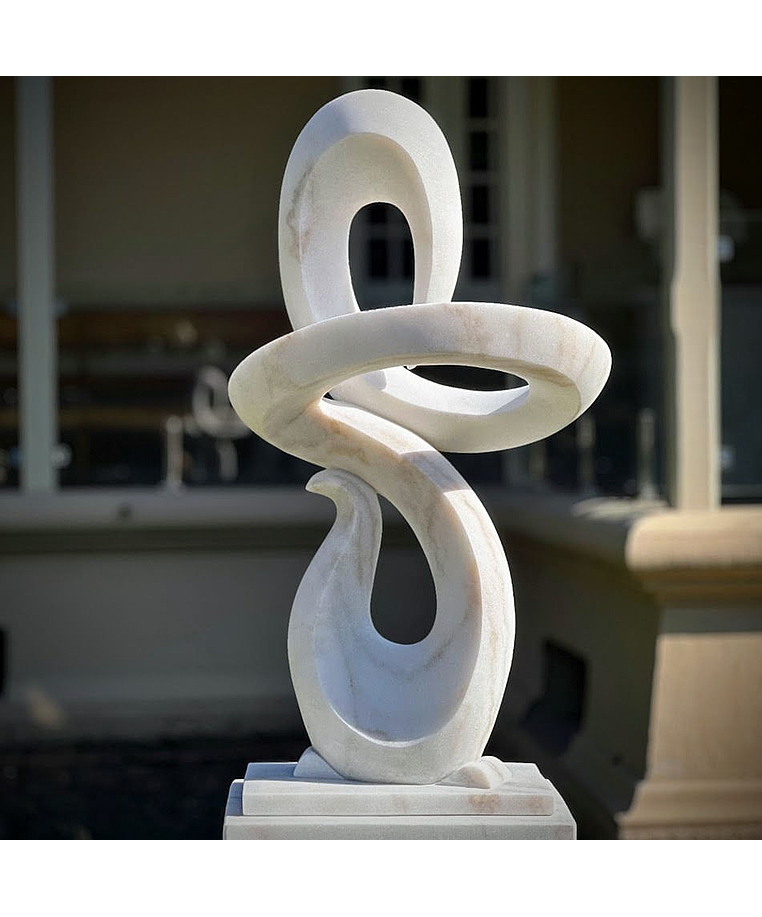 imagem do produto Escultura Fluxo Cont�nuo M�rmore Branco 120cm - EMP742 Arte Contempor�nea Decorativa