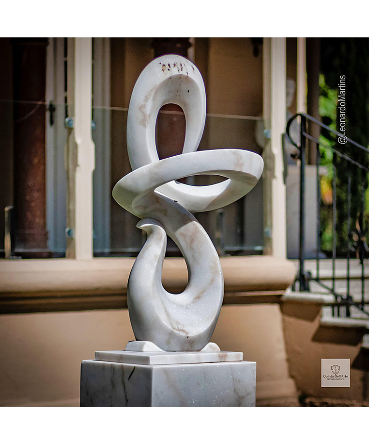 imagem do produto Escultura Fluxo Cont�nuo M�rmore Branco 120cm - EMP742 Arte Contempor�nea Decorativa