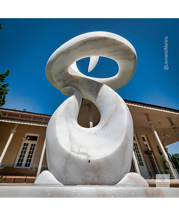 imagem do produto Escultura Fluxo Cont�nuo M�rmore Branco 120cm - EMP742 Arte Contempor�nea Decorativa