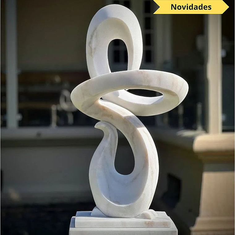 imagem do produto Escultura Fluxo Cont�nuo M�rmore Branco 120cm - EMP742 Estilo Contempor�neo