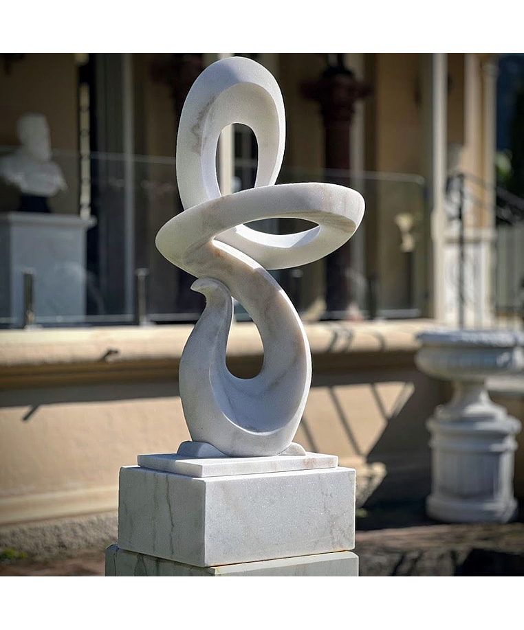 imagem do produto Escultura Fluxo Cont�nuo M�rmore Branco 120cm - EMP742