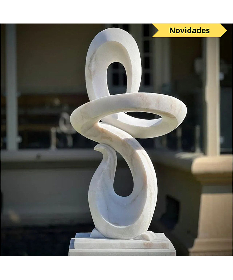 imagem do produto Escultura Fluxo Cont�nuo M�rmore Branco 120cm - EMP742