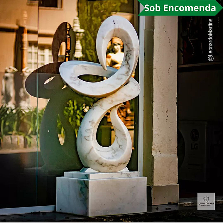 imagem do produto Escultura Fluxo Cont�nuo M�rmore Branco 150cm - EMP743 Arte Contempor�nea Sofisticada