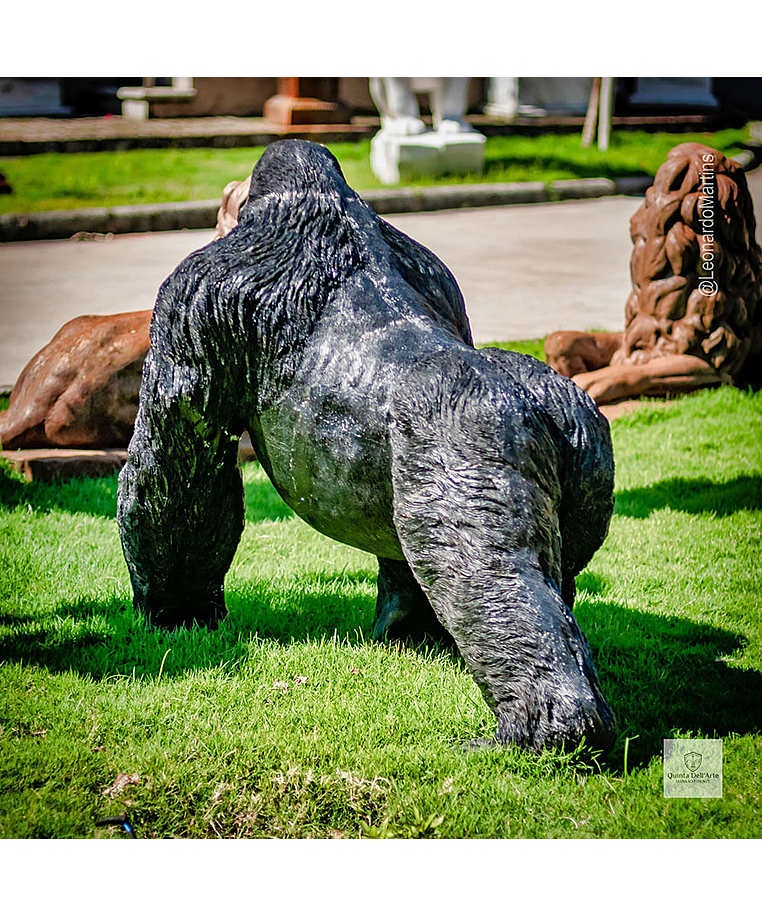 imagem do produto Escultura Gorila Alfa em Bronze 85cm - EBZ750 Pe�a Marcante