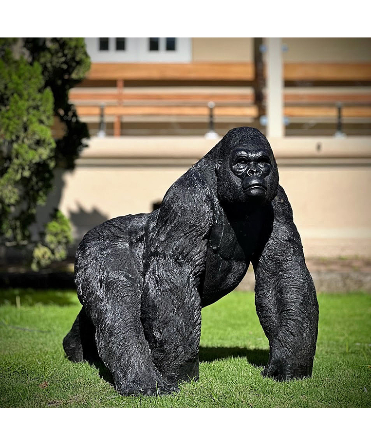 imagem do produto Escultura Gorila Alfa em Bronze 85cm - EBZ750 Pe�a Marcante