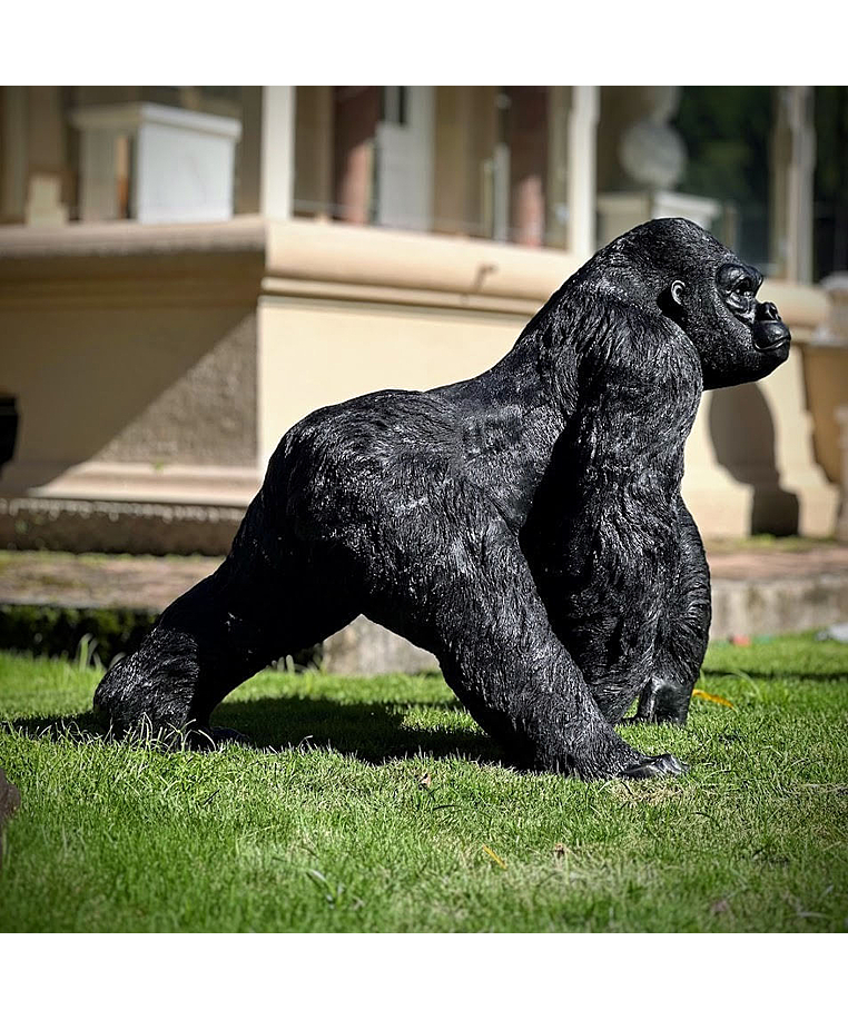 imagem do produto Escultura Gorila Alfa em Bronze 85cm - EBZ750 Pe�a Marcante
