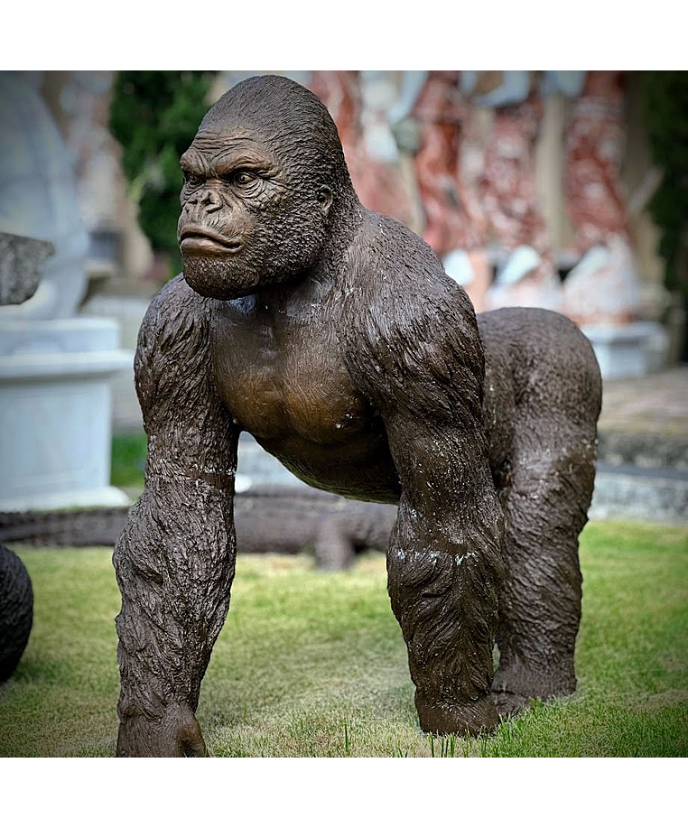 imagem do produto Escultura Gorila de Bronze Andando 105cm - EBZ710 Destaque no Paisagismo