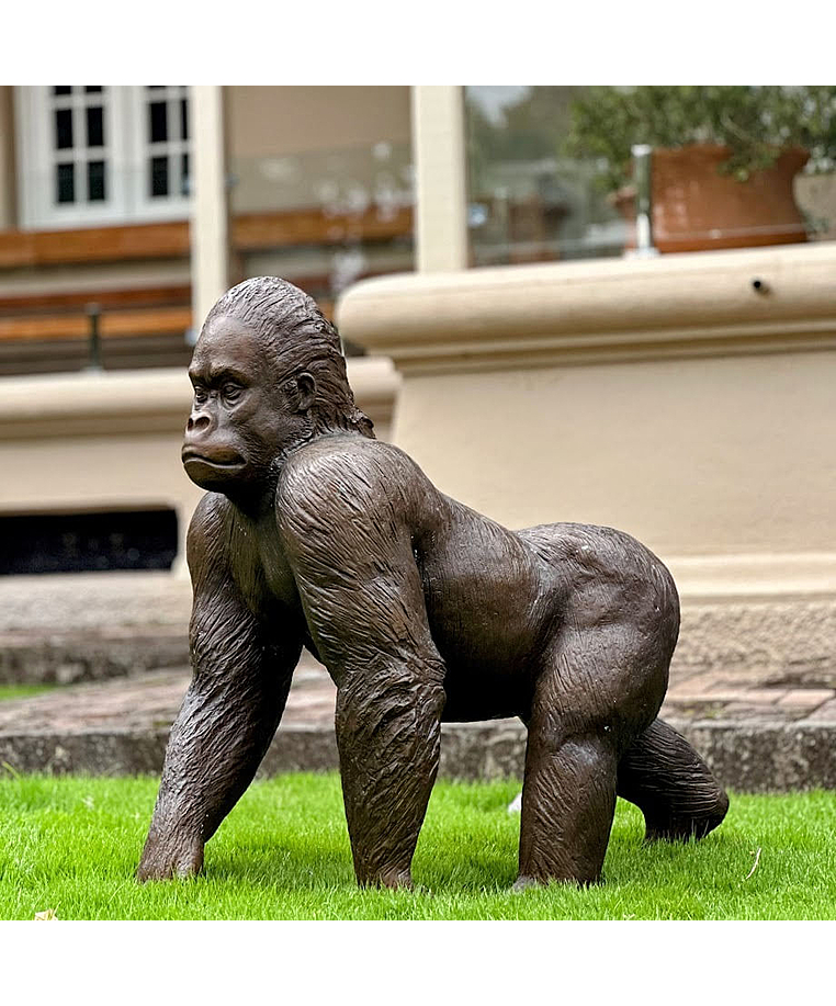 imagem do produto Escultura Gorila em Bronze 95cm - EBZ616 For�a e Eleg�ncia Cl�ssica