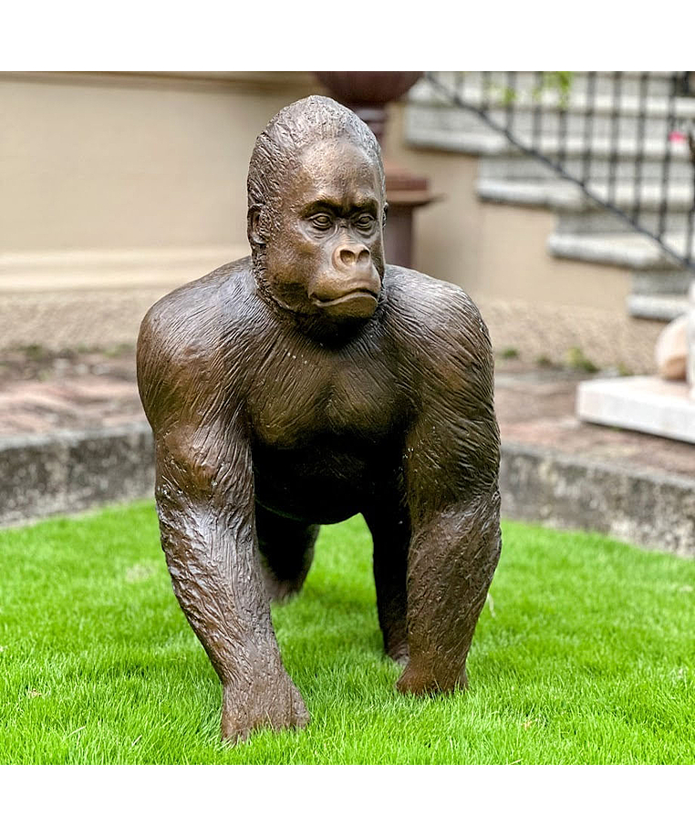 imagem do produto Escultura Gorila em Bronze 95cm - EBZ616 For�a e Eleg�ncia Cl�ssica