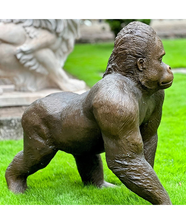 imagem do produto Escultura Gorila em Bronze 95cm - EBZ616