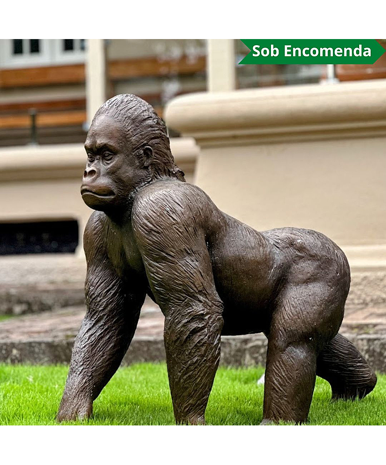 imagem do produto Escultura Gorila em Bronze 95cm - EBZ616