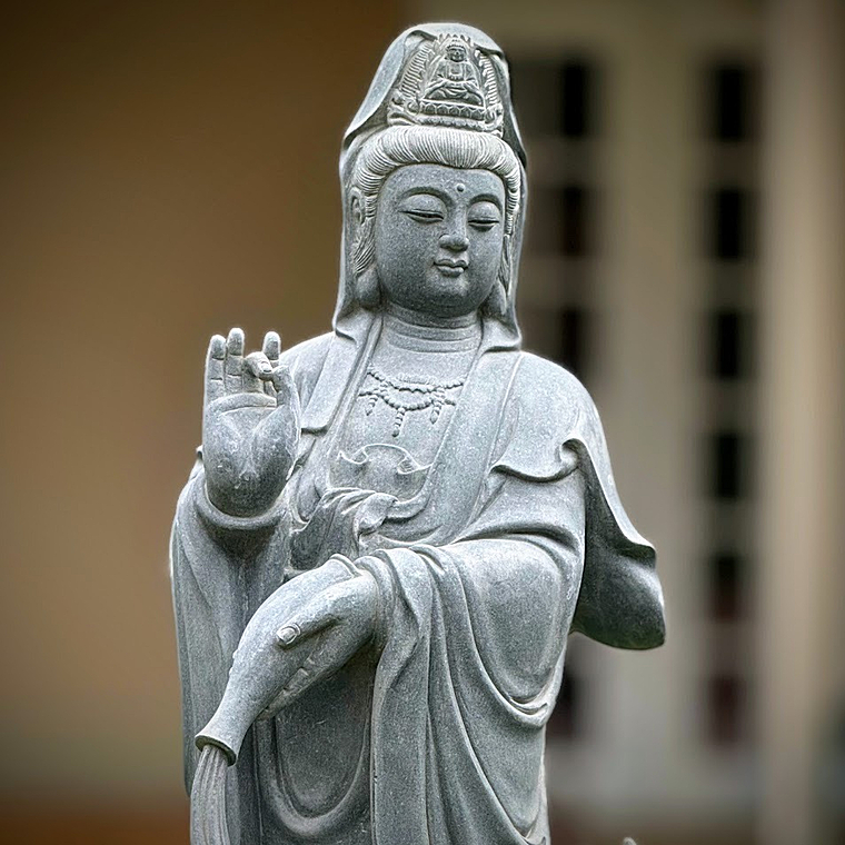 imagem do produto Escultura Guanyin M�rmore Verde 100cm - EMP797 Arte Oriental para Ambientes 