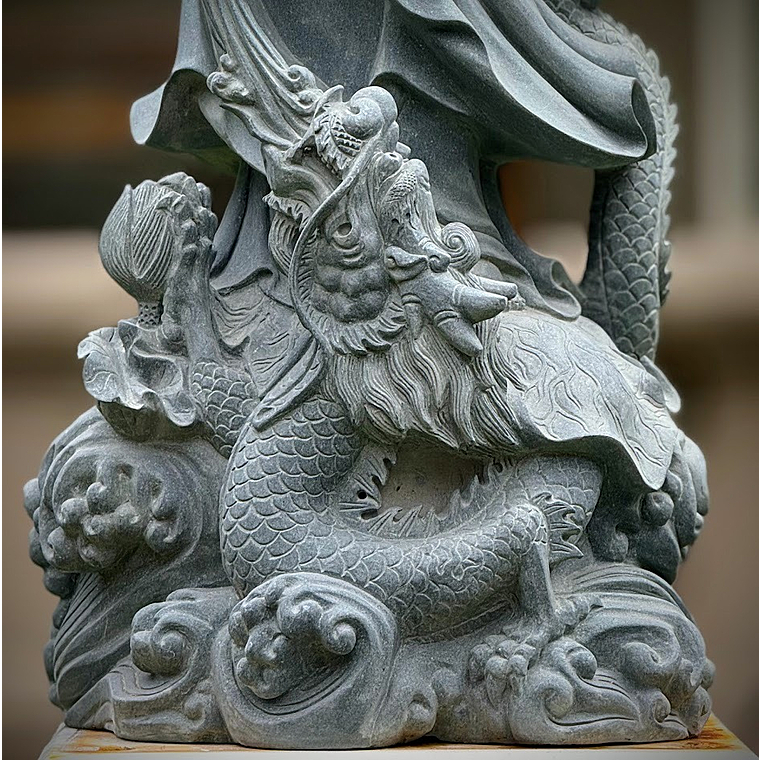 imagem do produto Escultura Guanyin M�rmore Verde 100cm - EMP797 Arte Oriental para Ambientes 