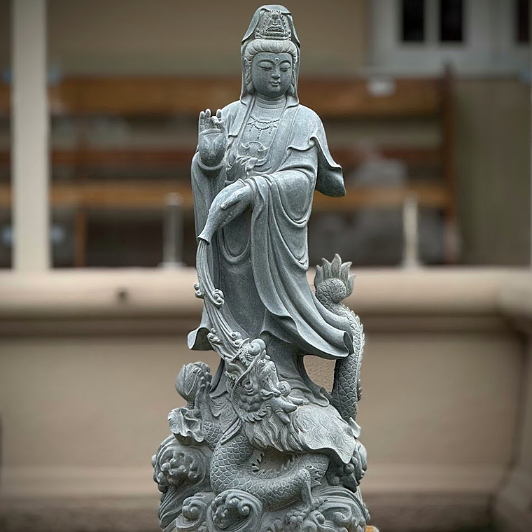 imagem do produto Escultura Guanyin M�rmore Verde 100cm - EMP797 Arte Oriental para Ambientes 