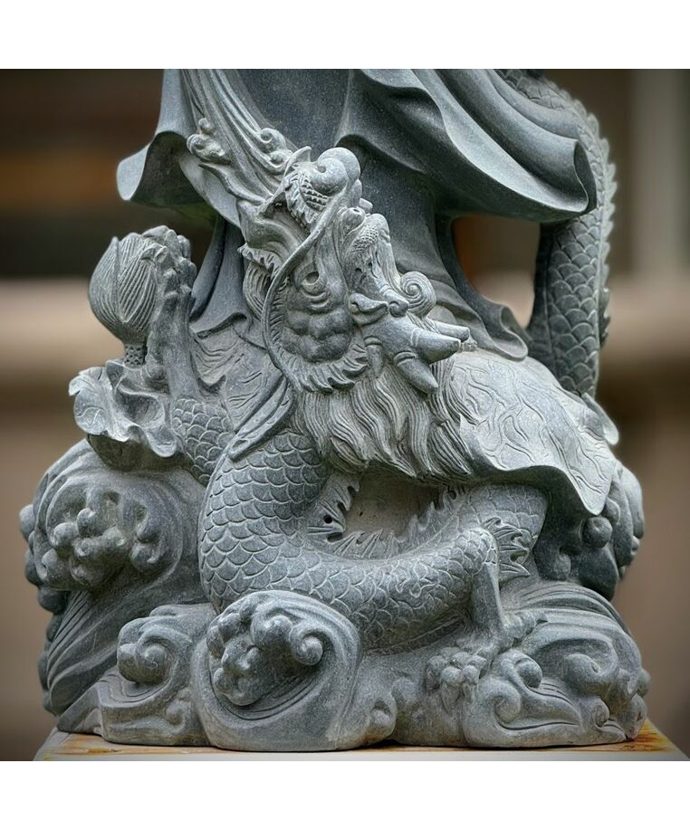 imagem do produto Escultura Guanyin M�rmore Verde 100cm - EMP797 Arte Oriental para Ambientes Zen