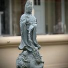 imagem do produto Escultura Guanyin M�rmore Verde 100cm - EMP797 Arte Oriental para Ambientes Zen