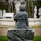 imagem do produto Escultura Guanyin Sentado em M�rmore Verde 100cm - EMP767 Arte Oriental 