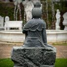 imagem do produto Escultura Guanyin Sentado em M�rmore Verde 100cm - EMP767 Arte Oriental Sofisticada