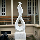imagem do produto Escultura Harmonia em Espiral M�rmore Branco 150cm - EMP726 Eleg�ncia para paisagismo