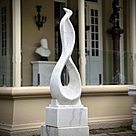 imagem do produto Escultura Harmonia em Espiral M�rmore Branco 150cm - EMP726 Eleg�ncia para paisagismo