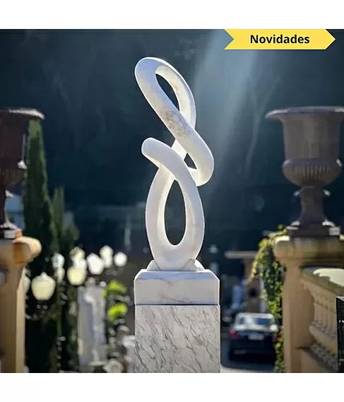 imagem de Escultura Harmonia Real Mármore Branco 120cm - EMP733 Elegância e Sofisticação